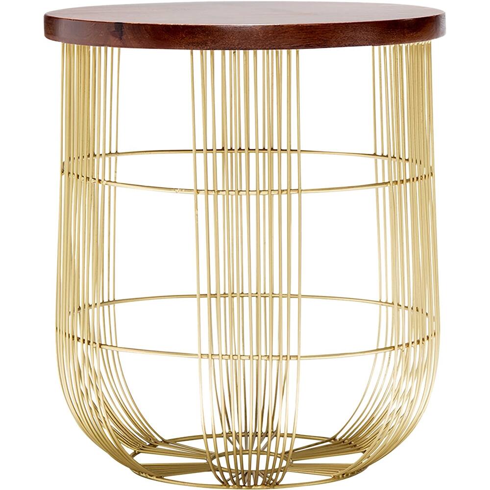Front. Finch - Maxwell Round Modern Contemporary Solid Mango Wood Side Table - Dark Brown.