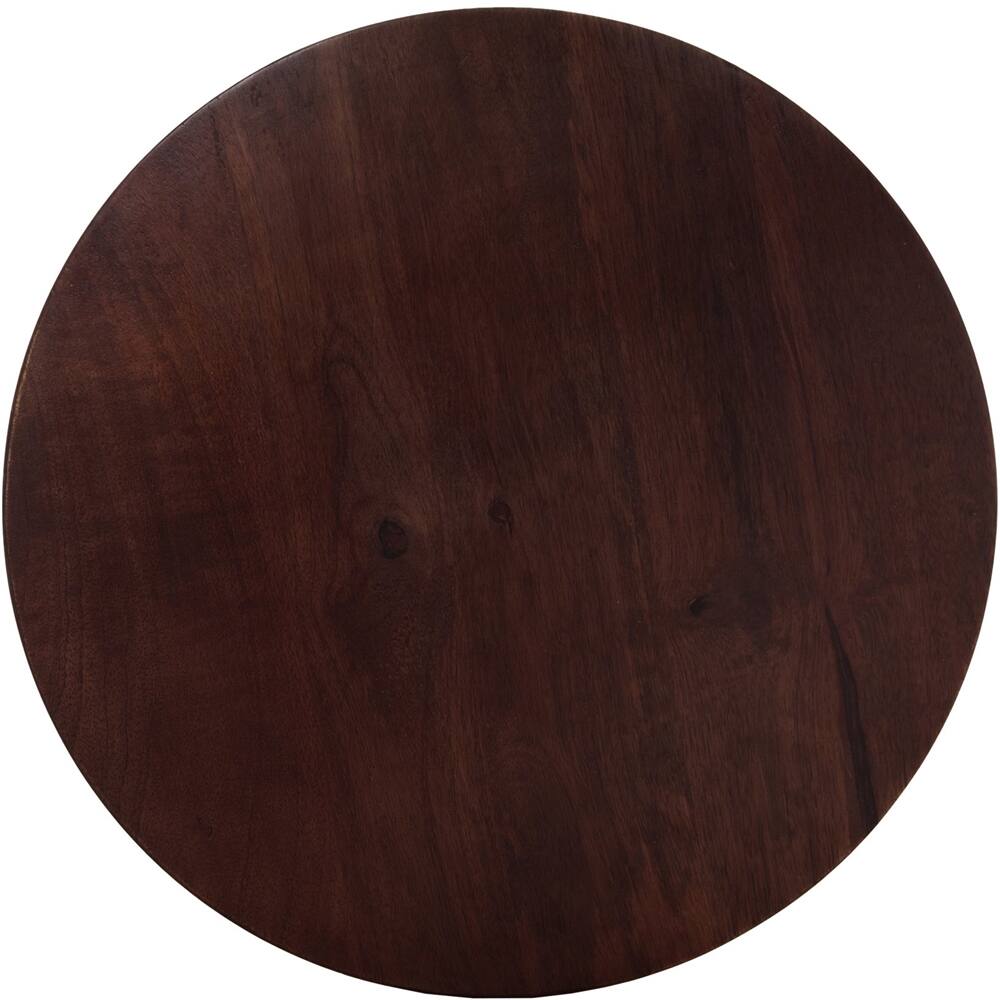 Alt View 11. Finch - Maxwell Round Modern Contemporary Solid Mango Wood Side Table - Dark Brown.