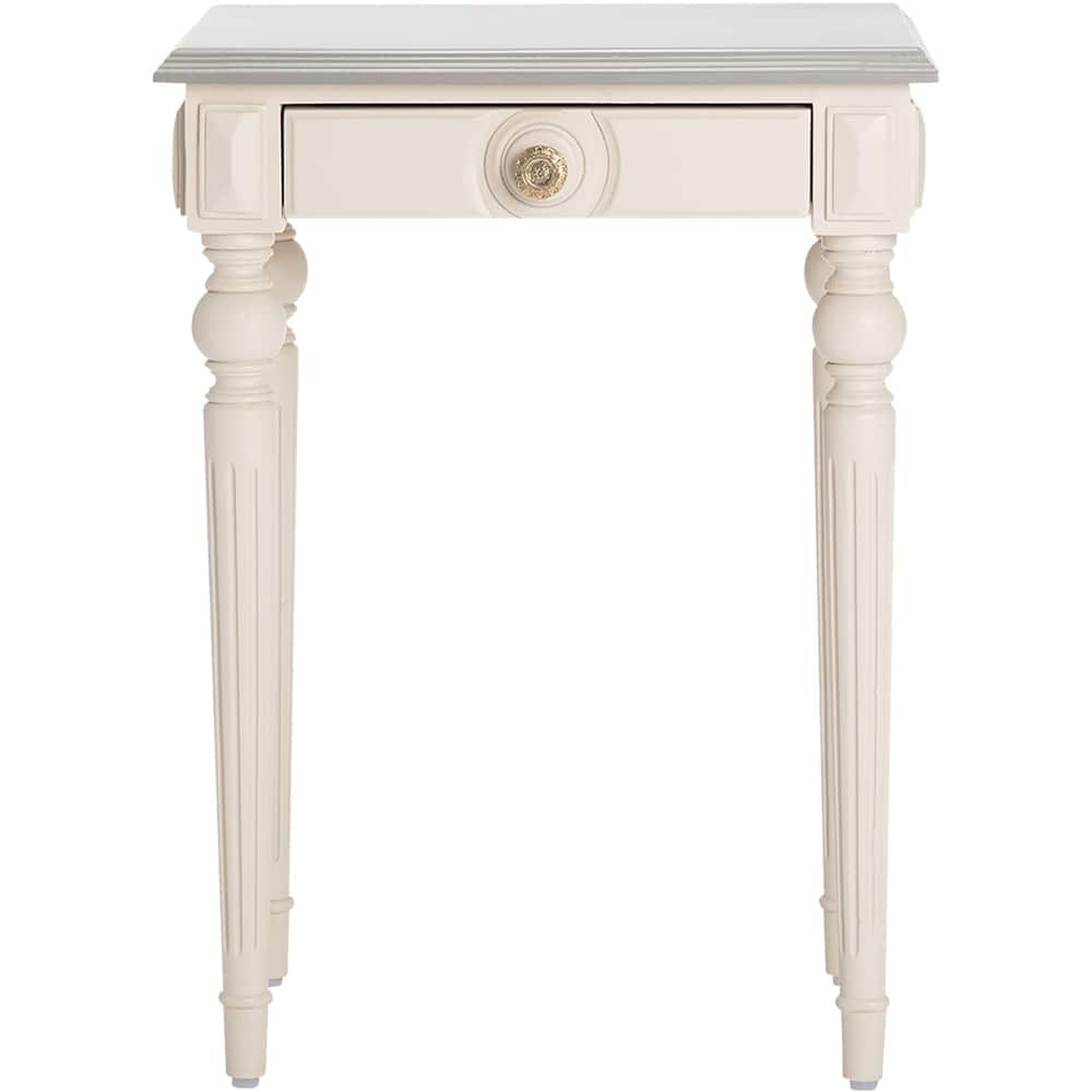 Click Decor - Amos Rectangular Vintage Wood 1-Drawer Side Table - Gray