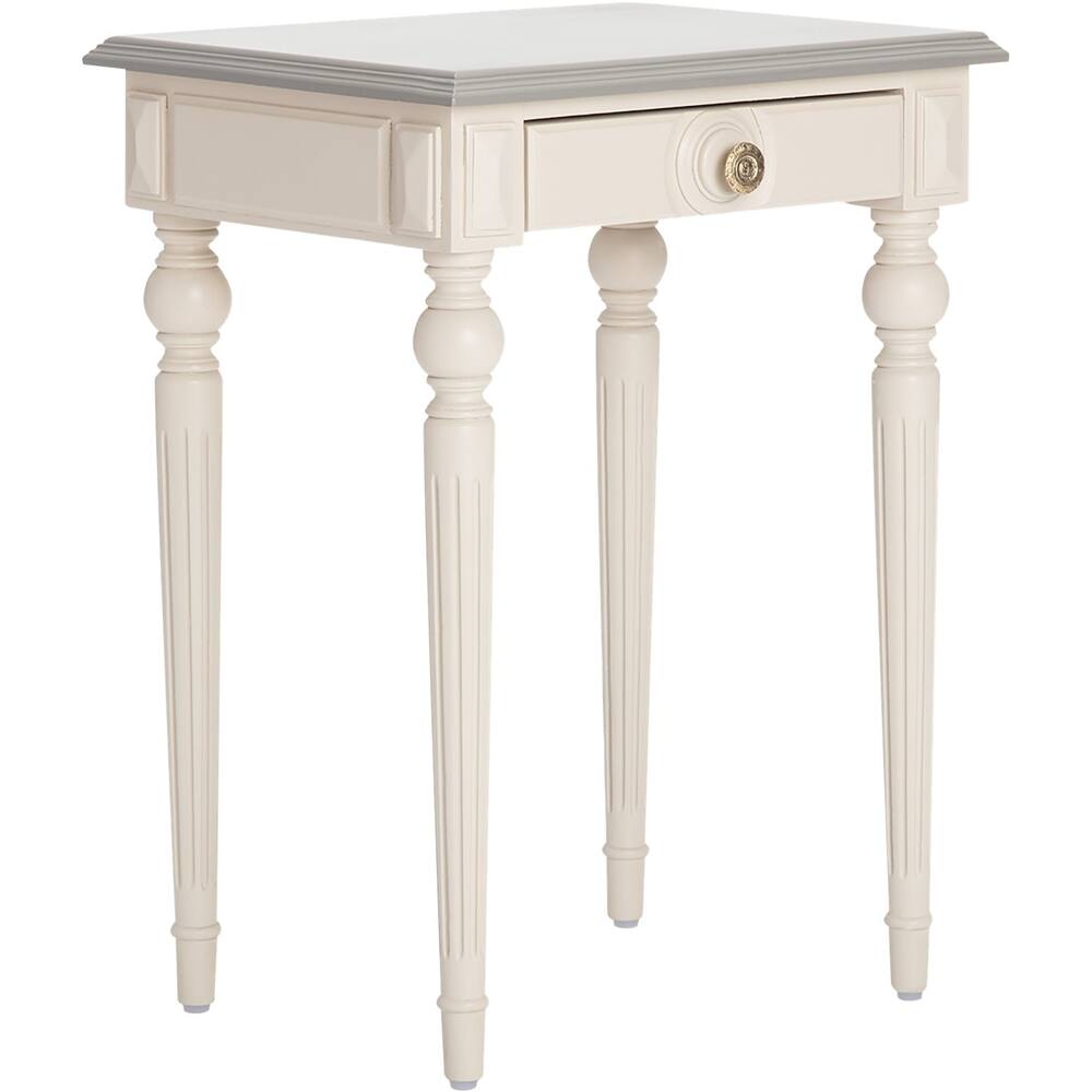 Left. Click Decor - Amos Rectangular Vintage Wood 1-Drawer Side Table - Gray.