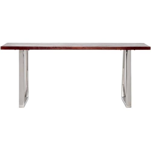 Finch - Lionel Bench Modern Mango Wood Table - Dark Walnut Brown