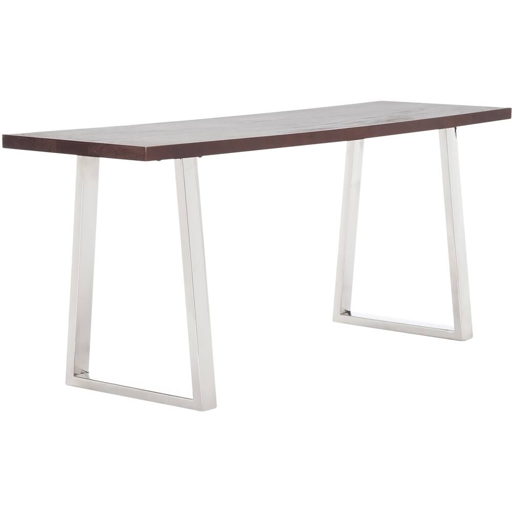 Left. Finch - Lionel Bench Modern Mango Wood Table - Dark Walnut Brown.