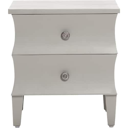 Adore Decor - Arlan Modern Classic Wood 2-Drawer Side Table - Soft Gray