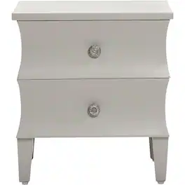 Adore Decor - Arlan Modern Classic Wood 2-Drawer Side Table - Soft Gray