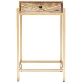 Adore Decor - Sidney Modern Mango Wood 1-Drawer Accent Table - Beige