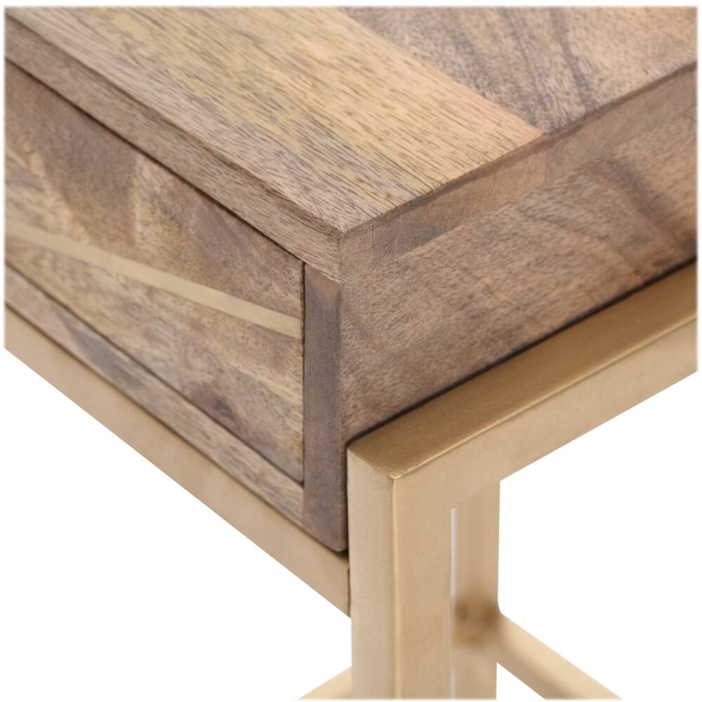 Alt View 13. Adore Decor - Sidney Modern Mango Wood 1-Drawer Accent Table - Beige.