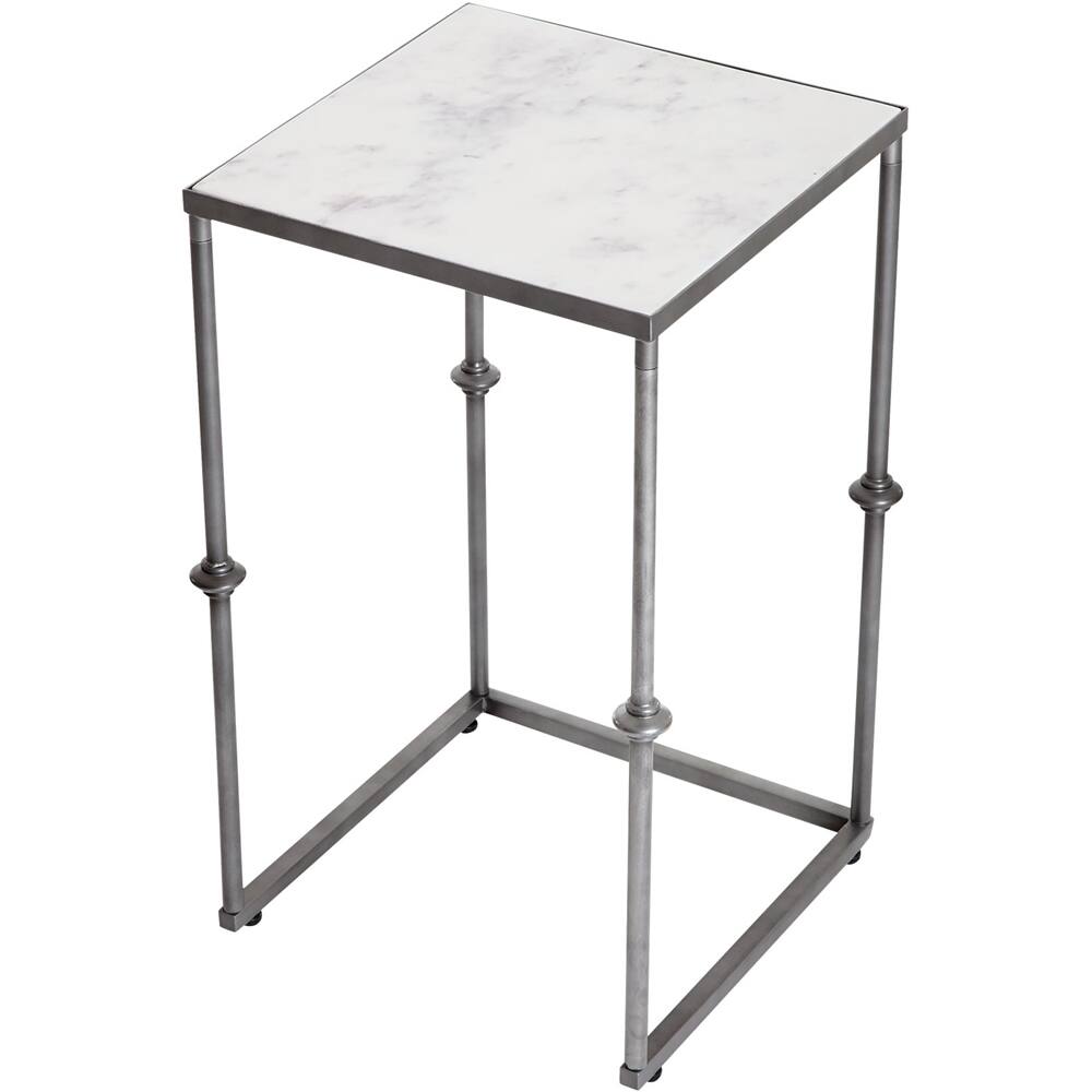 Alt View 11. Finch - Berlin Square Classic Marble Side Table - White.