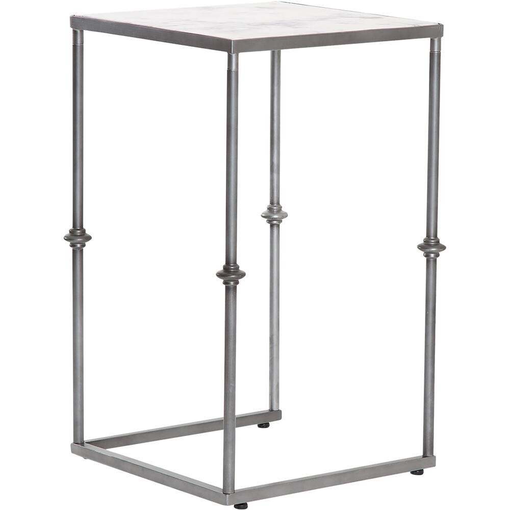 Alt View 12. Finch - Berlin Square Classic Marble Side Table - White.