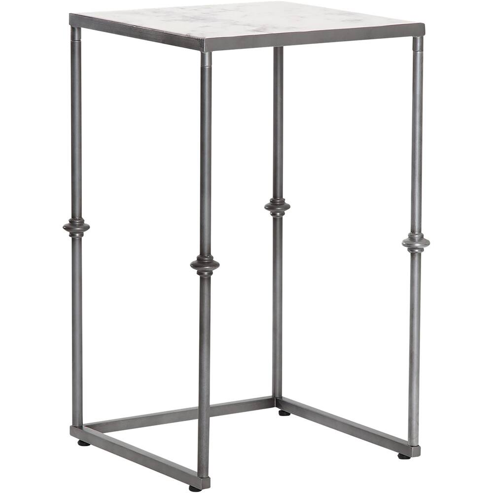 Left. Finch - Berlin Square Classic Marble Side Table - White.