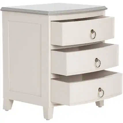 Front. Finch - Charleston Modern Classic Wood Pedestal - Gray/Cream White.
