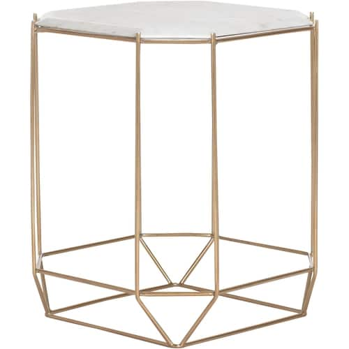 Finch - Colton Granite/Solid Marble Accent Table - White