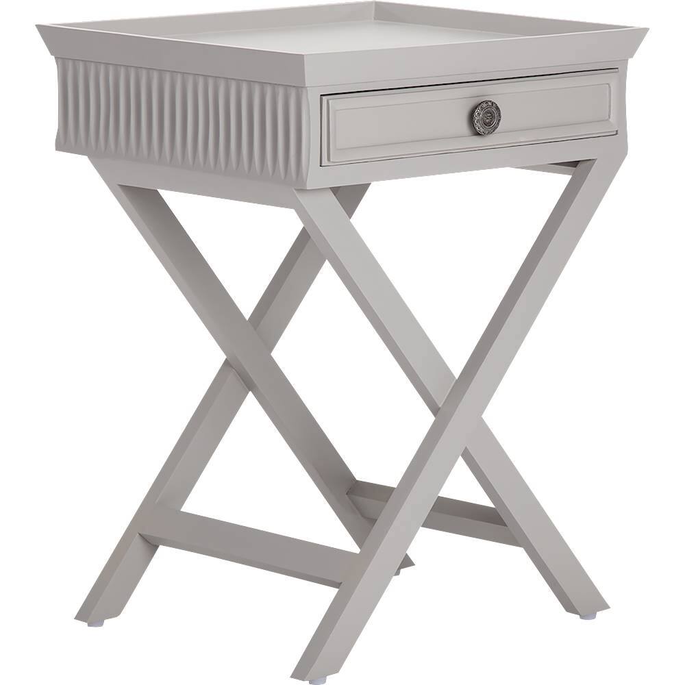 Angle View: Finch - Ashby Modern Wood 1-Drawer Overbed Table - Gray