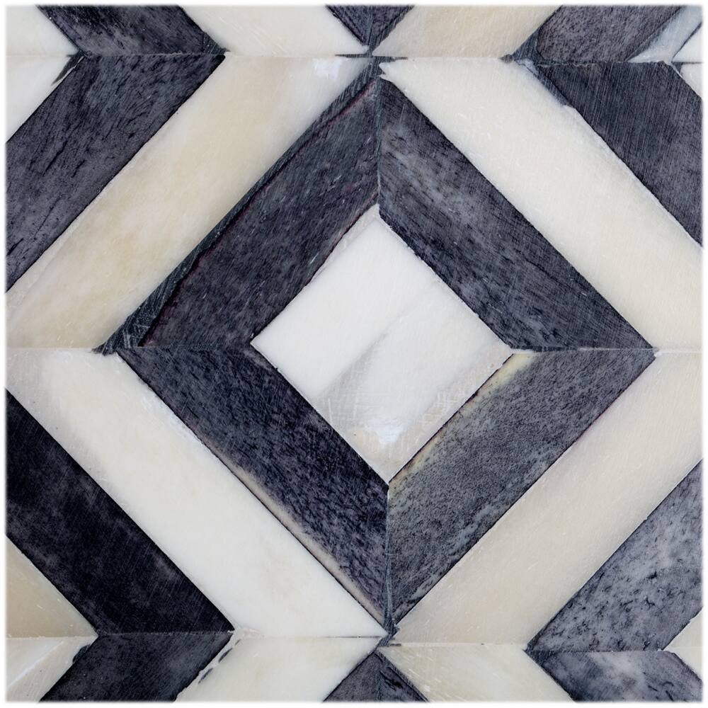 Alt View 15. Adore Decor - Zahra Round Modern Bone Side Table - Black/White.