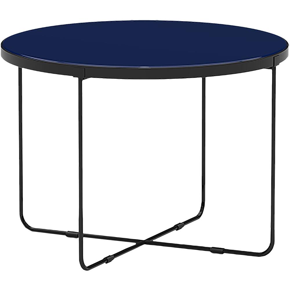 Alt View 11. Finch - Thomas Round Modern Coffee Table - Blue.