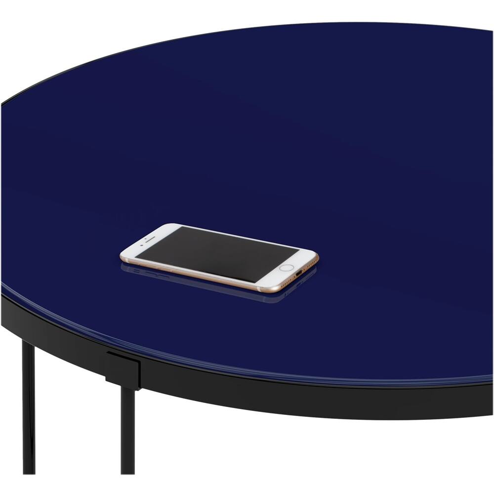 Alt View 13. Finch - Thomas Round Modern Coffee Table - Blue.