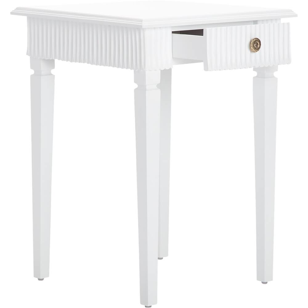 Alt View 11. Finch - Atwood Modern Wood 1-Drawer Side Table - White.