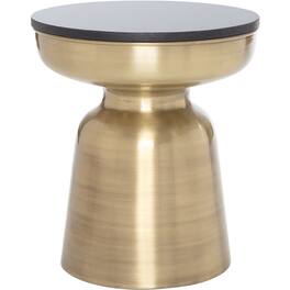 Finch - Adler Round Contemporary Marble/Granite Side Table - Black