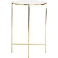 Adore Decor - Elliott Round Modern Marble Side Table - White - Front_Zoom