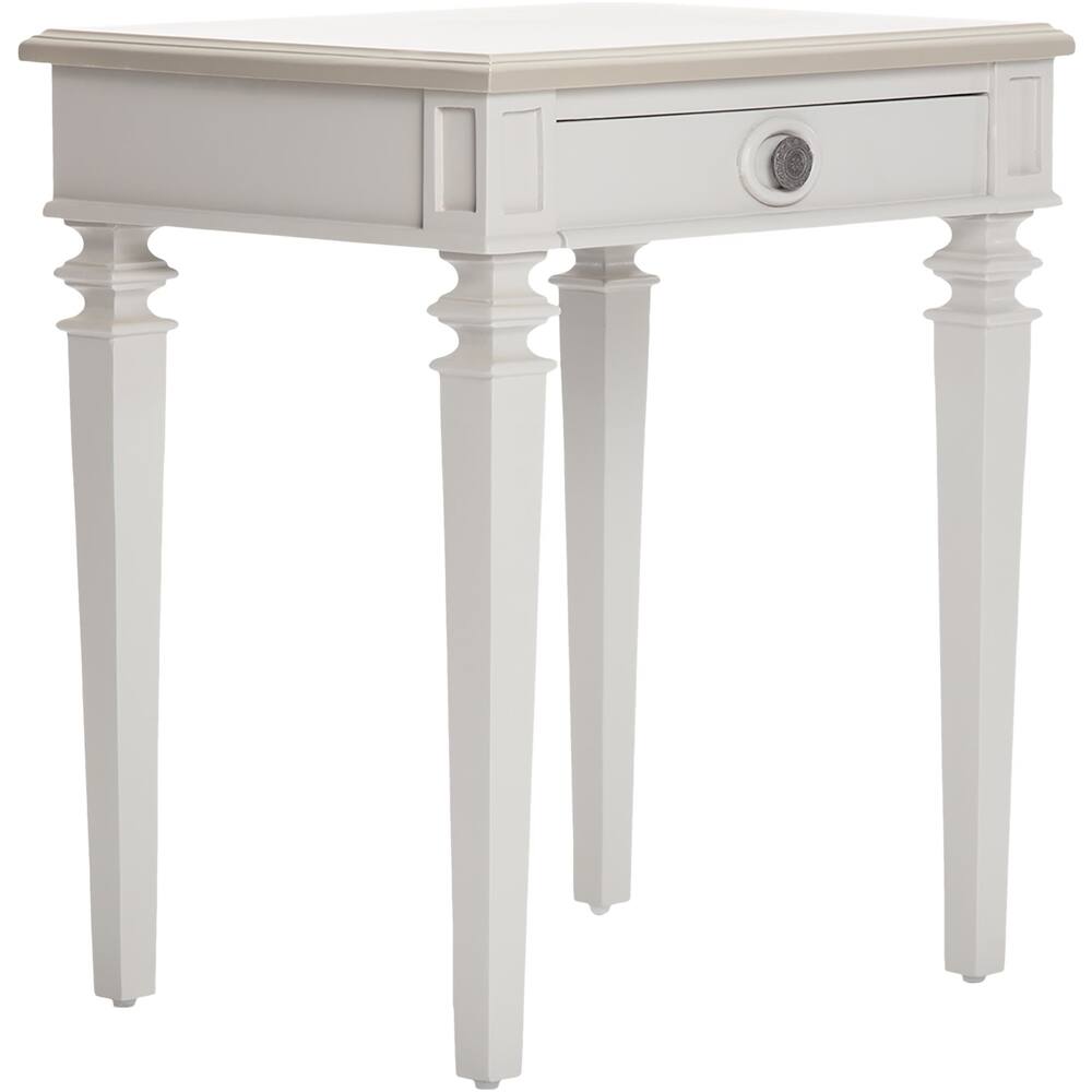 Left. Finch - Benson Modern Wood 1-Drawer Night Stand - Light Gray.