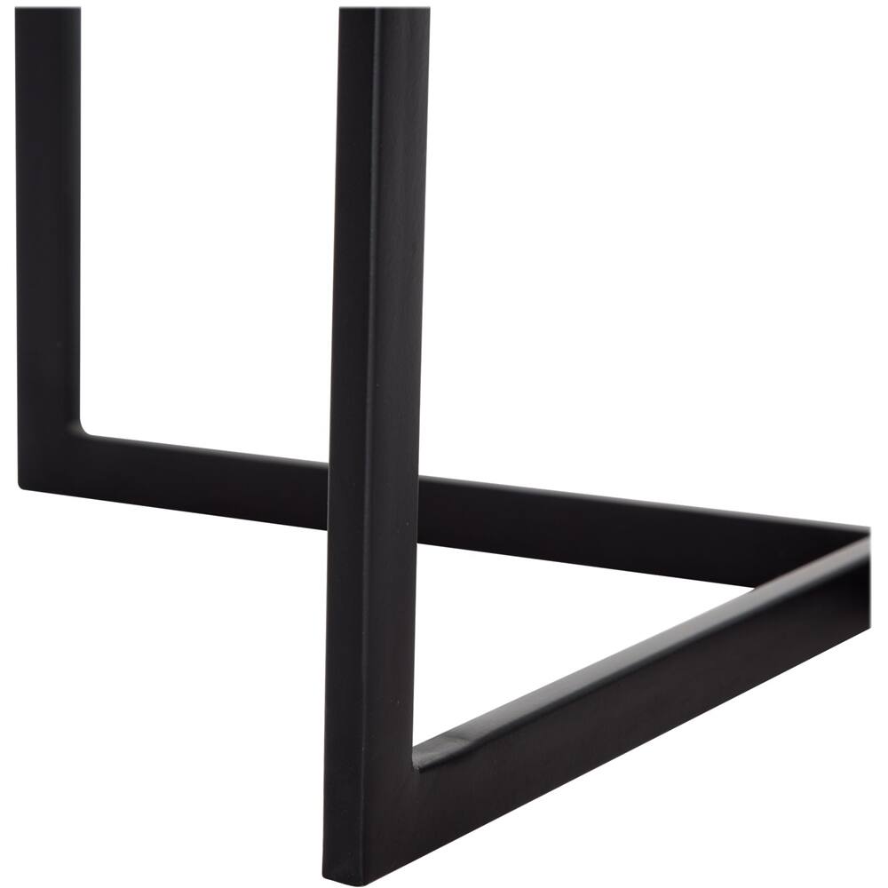 Alt View 14. Finch - Ludlow Modern Industrial Glass/Rattan Side Table - Black.