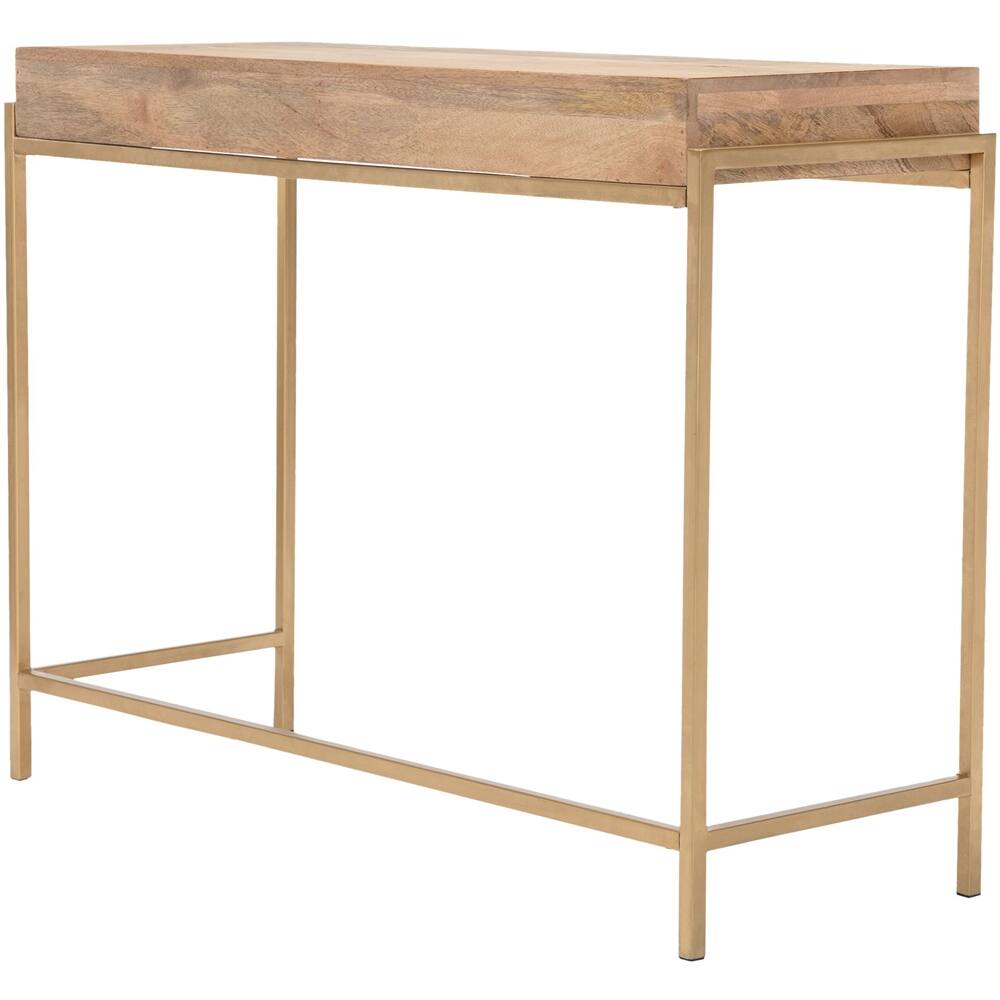 Alt View 12. Adore Decor - Sidney Modern Mango Wood 2-Drawer Console Table - Beige.