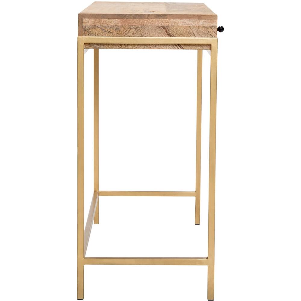 Alt View 14. Adore Decor - Sidney Modern Mango Wood 2-Drawer Console Table - Beige.