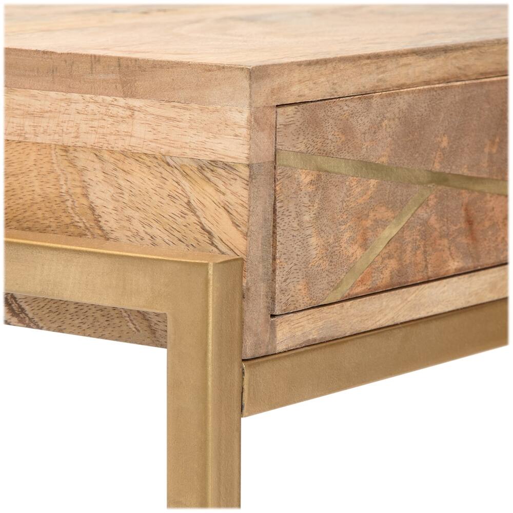 Alt View 16. Adore Decor - Sidney Modern Mango Wood 2-Drawer Console Table - Beige.