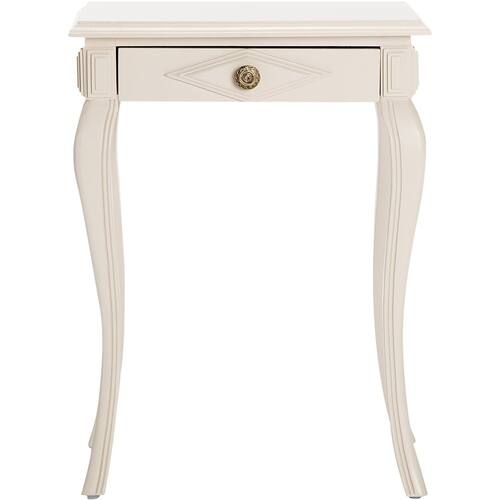 Finch - Collins Wood 1-Drawer Side Table - Creamy White