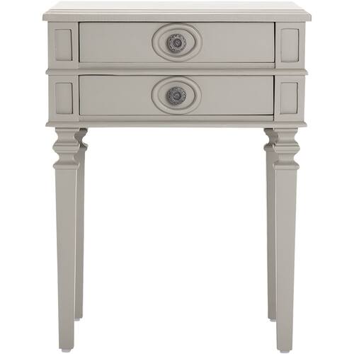 Finch - Irving Modern Rustic Wood 2-Drawer Side Table - Gray