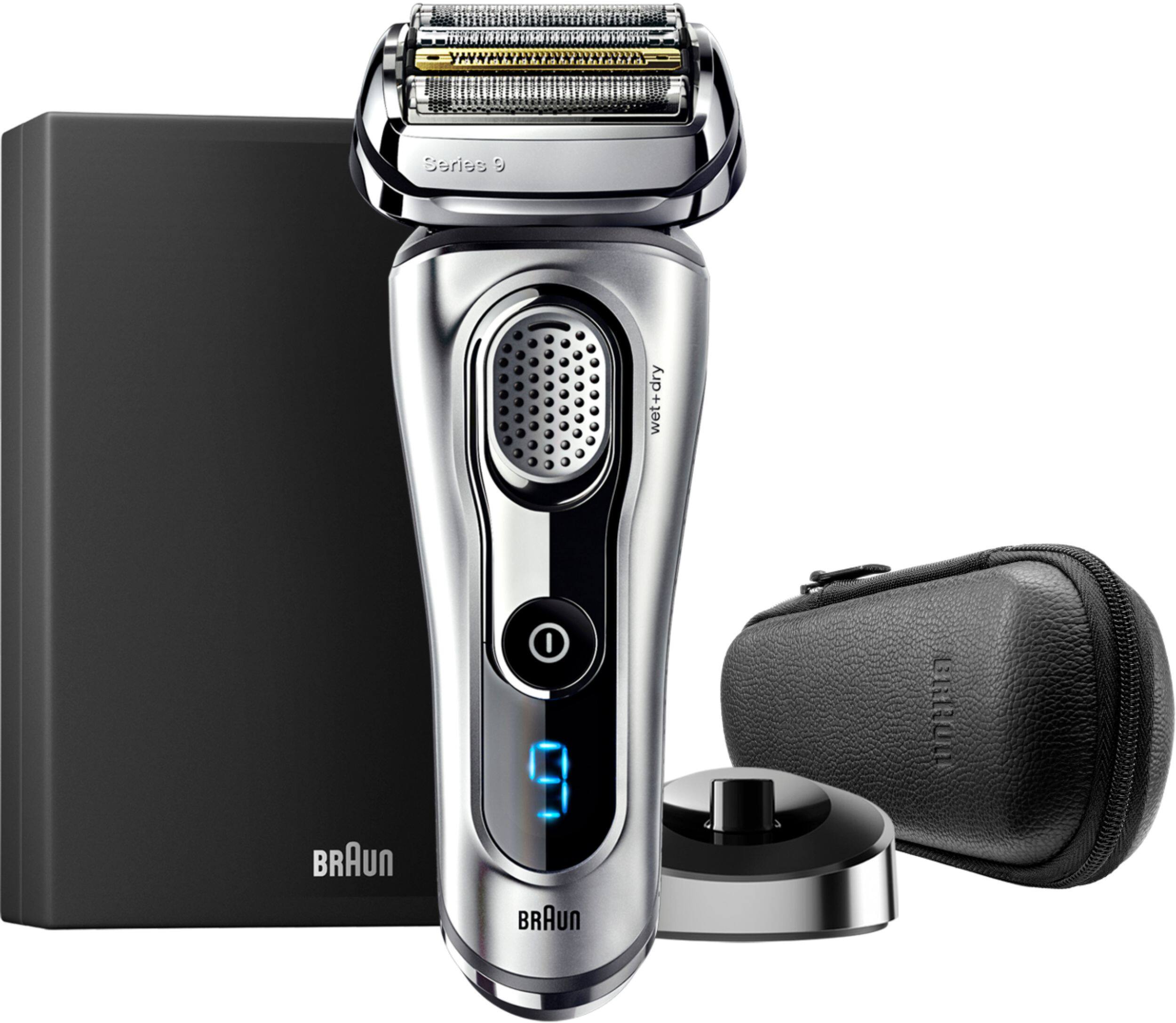 Alt View 11. Braun - Series 9 Rechargeable Wet/Dry Electric Shaver - Silver.
