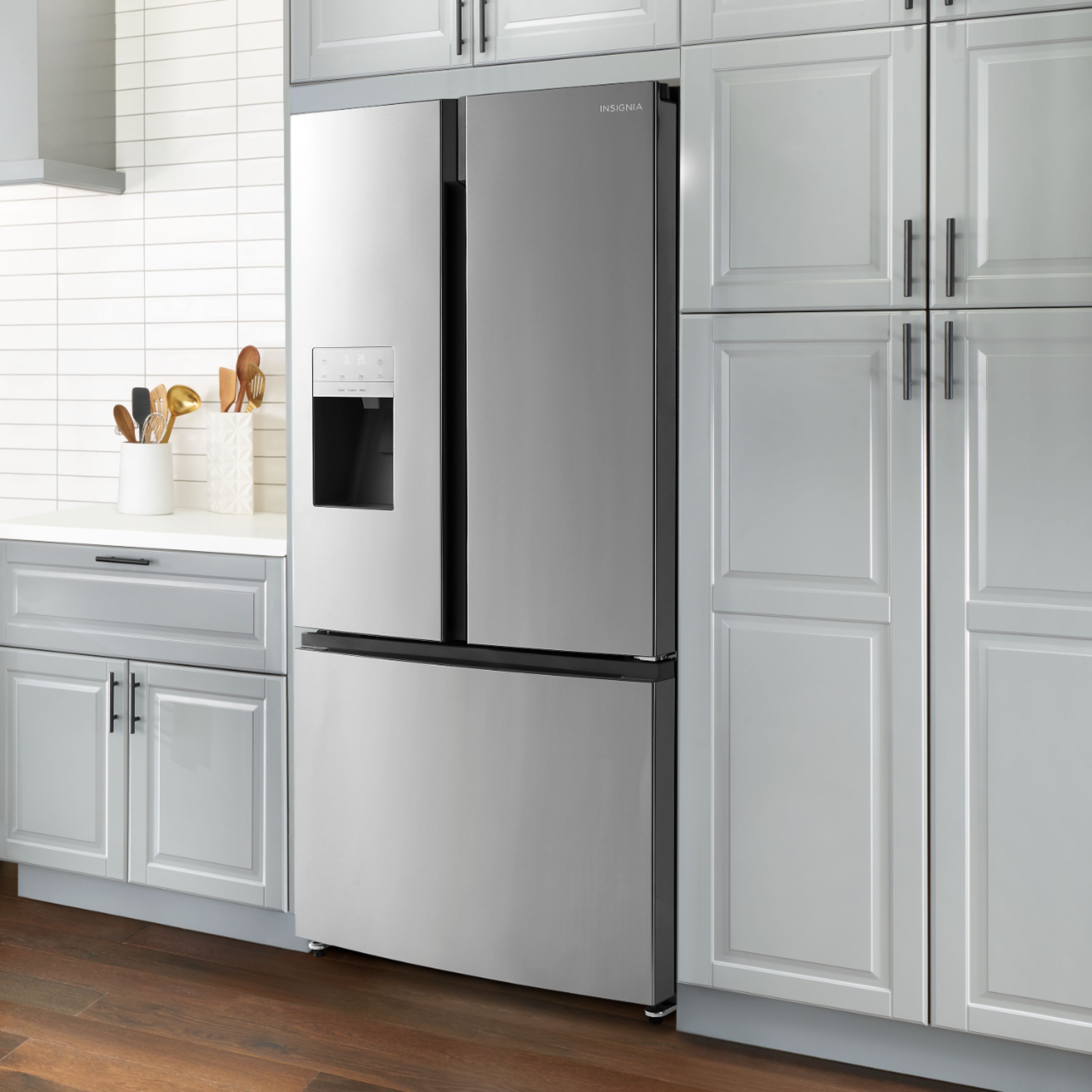 Zoom in on Alt View Zoom 16. Insignia™ - 25.4 Cu. Ft. French Door Refrigerator with Water Dispenser - Stainless steel.