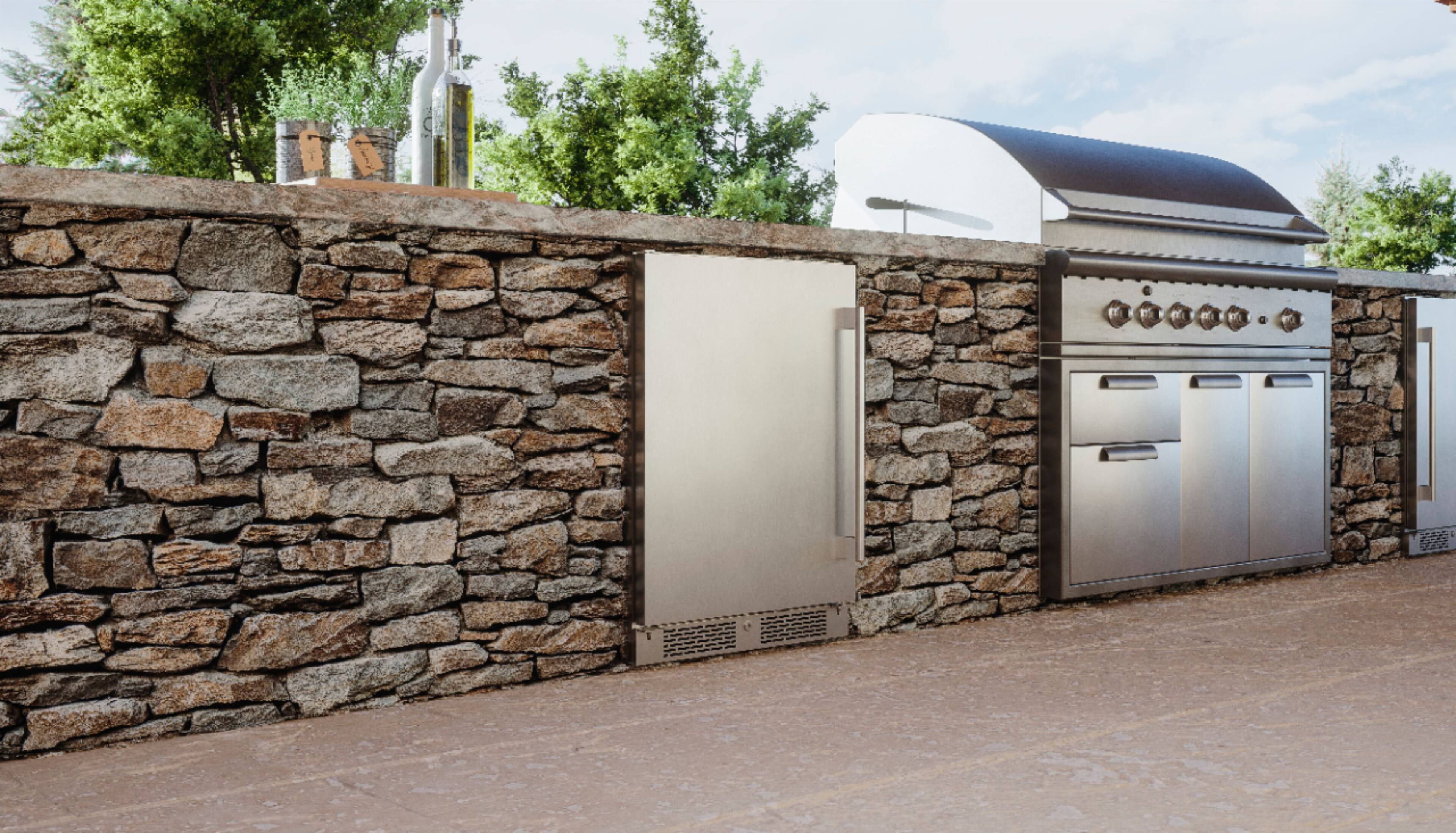 Alt View 11. Zephyr - Presrv 24 in. 136-Can Single Zone Outdoor Beverage Cooler - Stainless Steel.