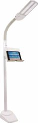 OttLite - Dual Shade LED Floor Lamp with USB Charging Station - White - Angle_Zoom