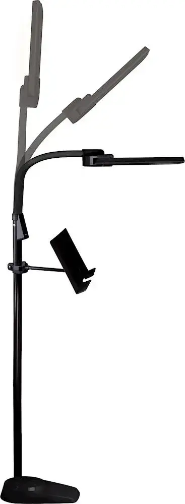Alt View 17. OttLite - Dual Shade LED Floor Lamp with USB Charging Station - Black.