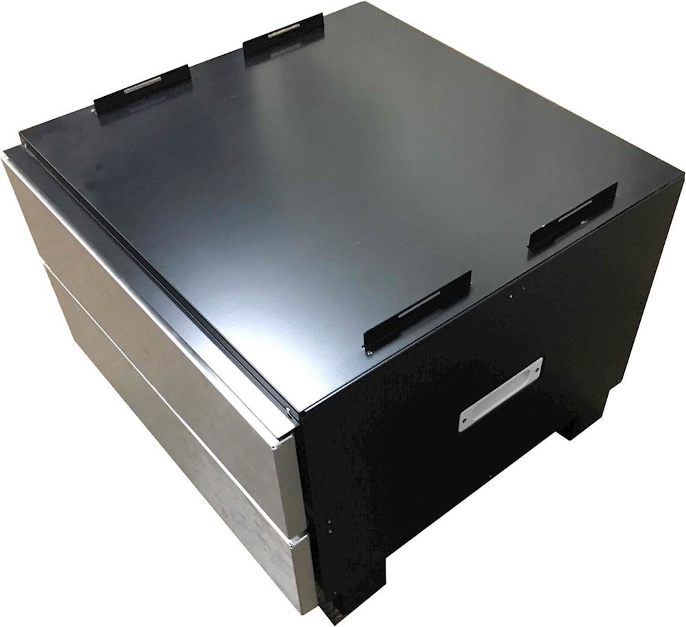 Left View: Sharp - 24" Drawer Pedestal for Select 24" Microwave Oven - Stainless Steel