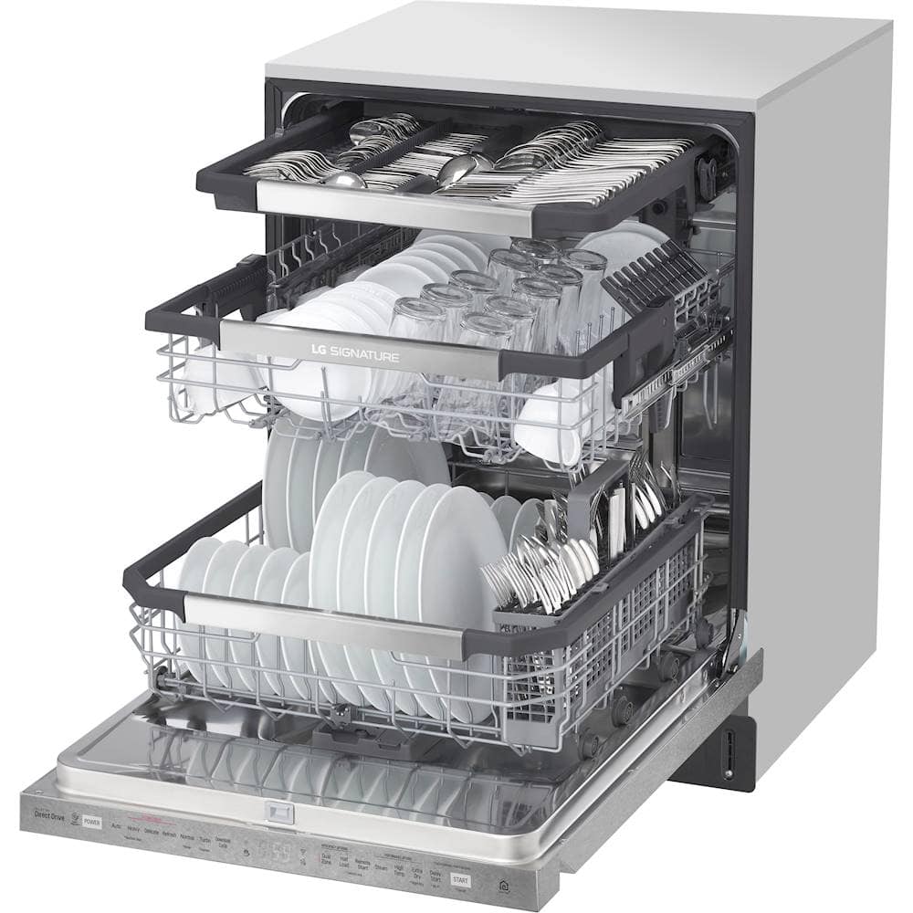 Alt View 17. LG - SIGNATURE 24" Top Control Smart Built-In Stainless Steel Tub Dishwasher with 3rd Rack, TrueSteam, and 38dba - Textured Steel.