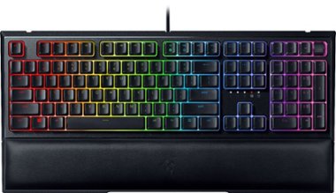 Razer - Ornata V2 Full-size Wired Mecha-Membrane Gaming Keyboard with Chroma RGB Backlighting - Black - Front_Zoom