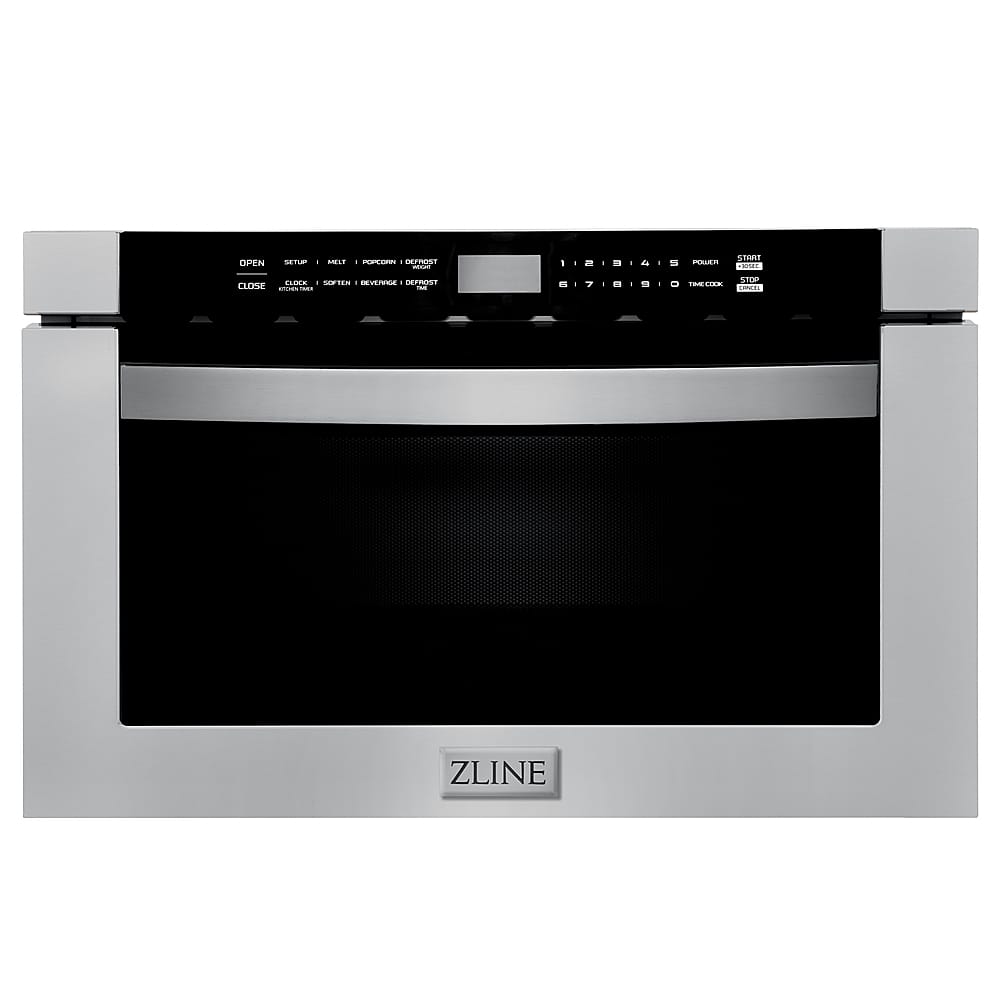 Front. ZLINE - 24" 1.2 cu. ft. Built-in Microwave Drawer in Stainless Steel - Silver.