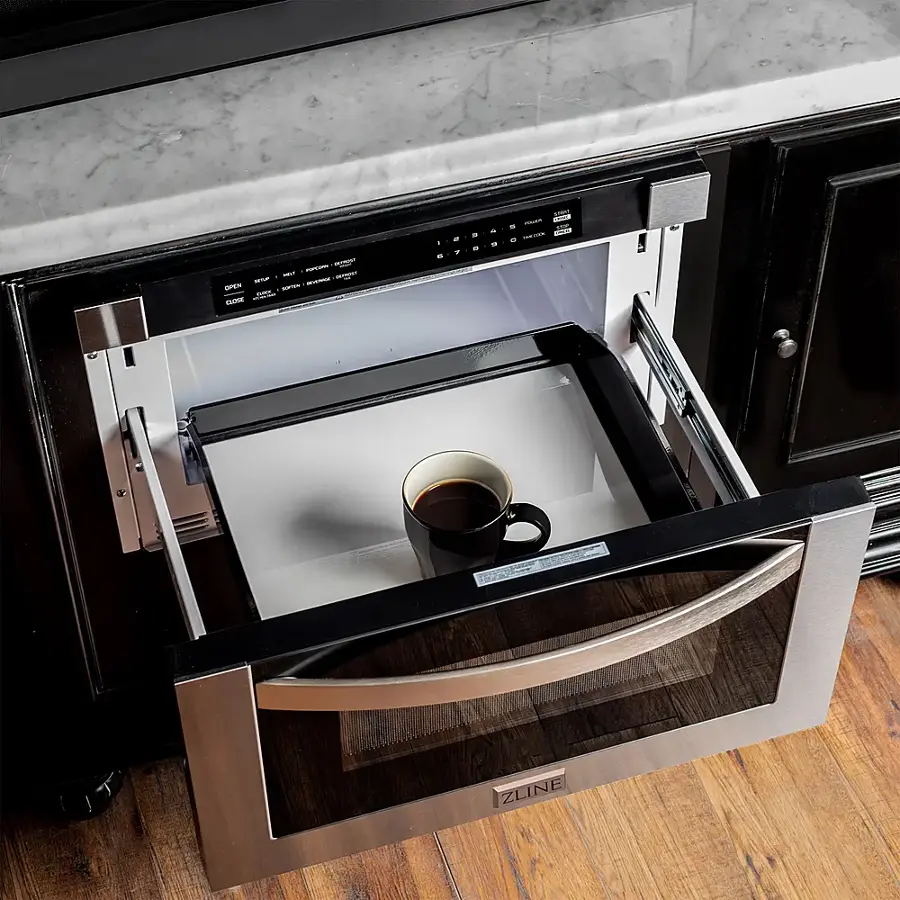 Alt View 12. ZLINE - 24" 1.2 cu. ft. Built-in Microwave Drawer in Stainless Steel - Silver.
