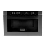 ZLINE 24" 1.2 cu. ft. Microwave Drawer in Black Stainless Steel - Black - Front_Standard