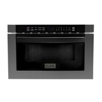 ZLINE - 24" 1.2 cu. ft. Built-in Microwave Drawer - Black Stainless Steel - Front_Zoom