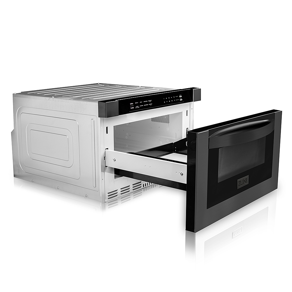 ZLINE 24" 1.2 cu. ft. Microwave Drawer in Black Stainless Steel Black Black Stainless Steel Drawer Microwave