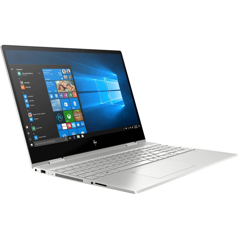 Angle View: HP - ENVY x360 2-in-1 15.6" Touch-Screen Laptop - Intel Core i7 - 8GB Memory - 512GB SSD - Natural Silver, Sandblasted Anodized Finish
