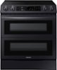 Samsung - 6.3 cu. ft. Flex Duo Front Control Slide-in Electric Range with Smart Dial, Air Fry & Wi-Fi - Black Stainless Steel