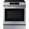 Samsung - 6.3 cu. ft. Front Control Slide-in Electric Convection Range with Smart Dial, Air Fry & Wi-Fi, Fingerprint Resistant - Stainless steel