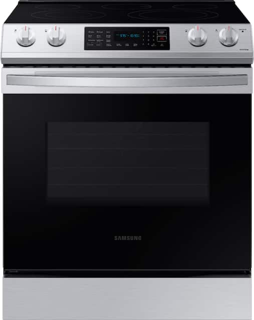 Samsung 6 3 Cu Ft Front Control Slide In Electric Range With Convection Wi Fi Fingerprint Resistant Stainless Steel Ne63t8311ss Best Buy