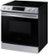 Left Zoom. Samsung - 6.3 cu. ft. Front Control Slide-in Electric Range with Convection & Wi-Fi, Fingerprint Resistant - Stainless steel.