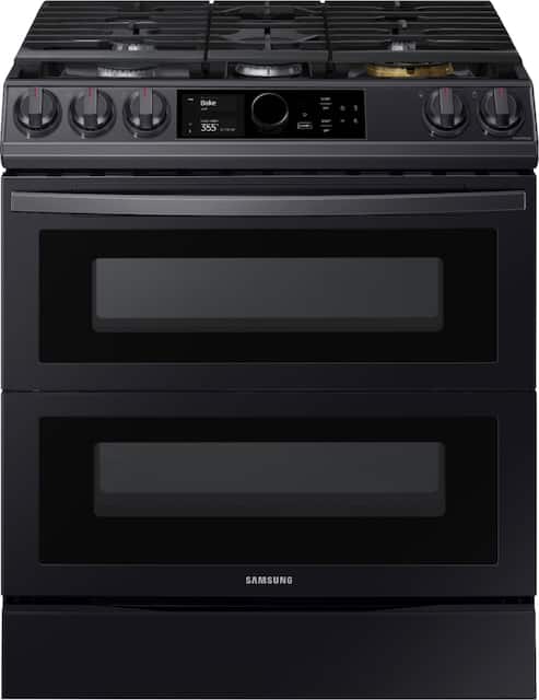 Samsung 6 0 Cu Ft Flex Duo Front Control Slide In Gas Convection Range With Smart Dial Air Fry Wi Fi Fingerprint Resistant Black Stainless Steel Nx60t8751sg Aa Best Buy