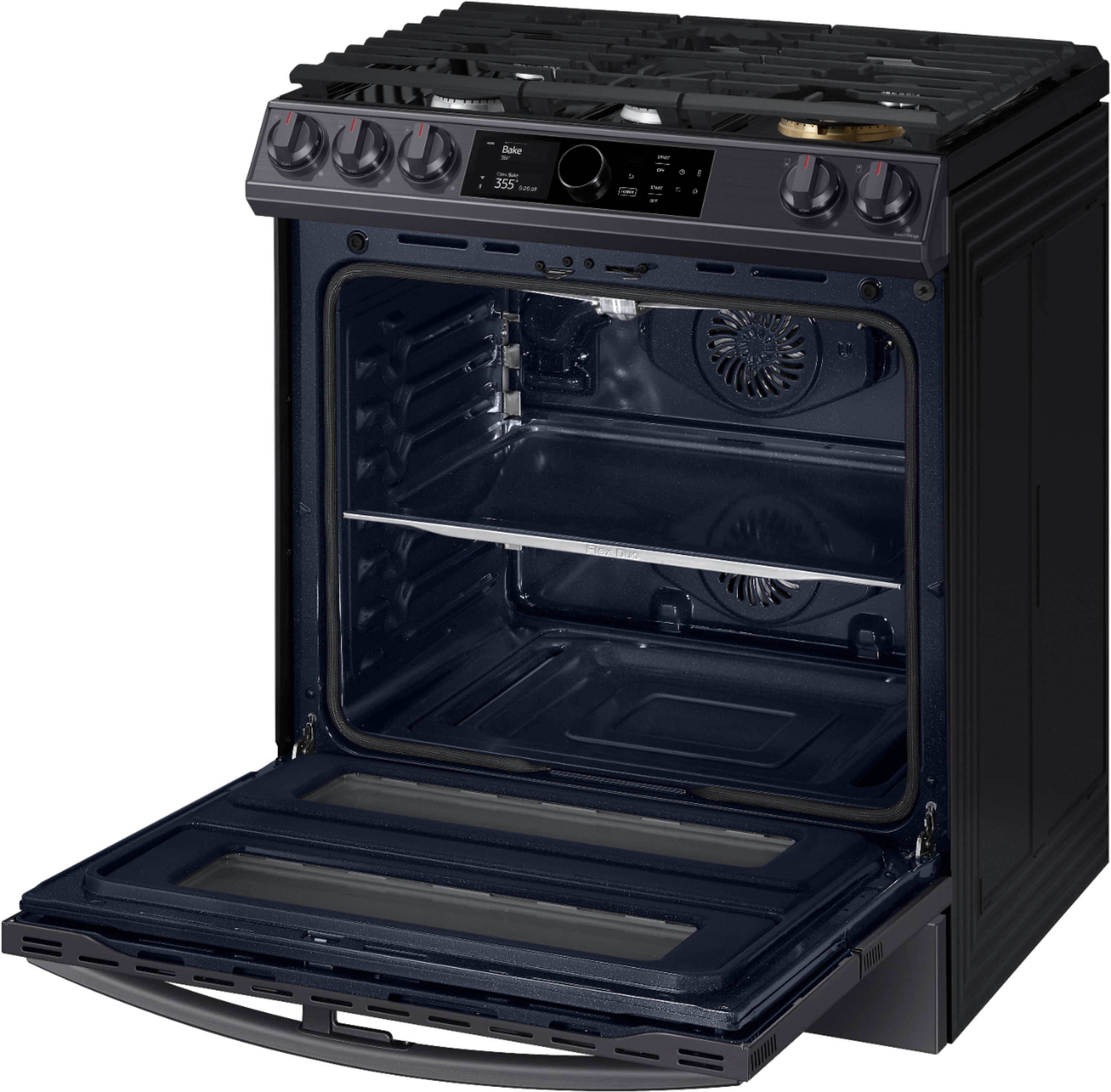 Samsung 6.0 cu. ft. Flex Duo Front Control Slide-in Gas Convection Range  with Smart Dial & Air Fry Black Stainless Steel NX60T8751SG/AA - Best Buy