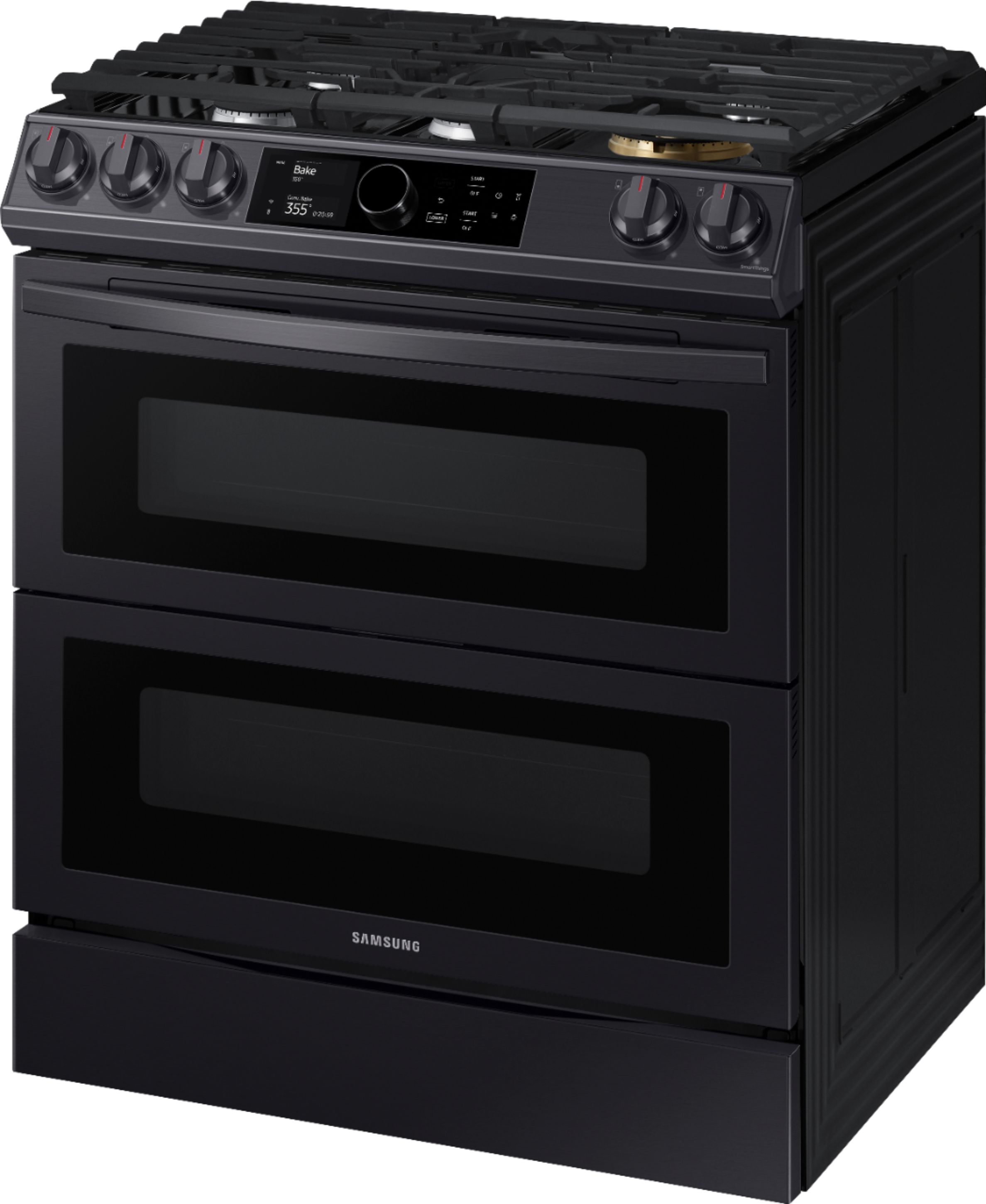 Left View: Whirlpool - 5.0 Cu. Ft. Self-Cleaning Freestanding Gas Convection Range - Black